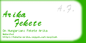 arika fekete business card